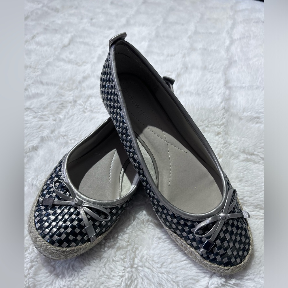 Andrew Geller‎  Women's metallic  woven Gianni Espadrille ballet flats 6M